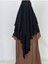 Üç Katlı Multı Sifon Sufle Eşarp ,khimar Hazır Eşarp Bağcıklı Eşarp Peçeli Siyah 3