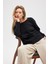 Rio Düz Örgü Kadın Triko Kazak - Siyah 4