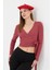 Kadın Kruvaze Uzun Kollu Bağlamalı Crop Top Bluz 1