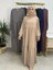 Ferace & Abaya Sufle Eşarp ve Iki Kat Büzgülü Elbise Takım.hijab .hac ve Umre Için Uygundur Bej 2