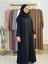 Yandan Büzgülü Elbise Sufle Esarp Takım Jilbab,abaya,hijab ( Hac ve Umre Için Uygundur) Siyah 2