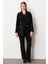 Kadın Büyük Beden Cebi Armalı Ceket 5571 Siyah 2