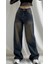 Vintage Eskitme Kahve Tint Efekt Yıkamalı Baggy Jeans Pantolon Unisex 1