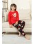Kız Çocuk Ayıcık Baskılı %100 Pamuk Interlok Kumaş Pijama Takımı 12347 3