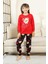 Kız Çocuk Ayıcık Baskılı %100 Pamuk Interlok Kumaş Pijama Takımı 12347 4
