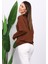 Kahverengi Bisiklet Yaka İki İplik Sweatshirt 4