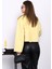 Sarı Kısa Düğmeli Kaşe Ceket 4