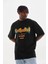 Unisex Baskılı Oversize T-Shirt - Siyah 3