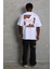 Unisex Oversize Baskılı Bisiklet Yaka T-Shirt - Beyaz 1