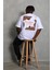 Unisex Oversize Baskılı Bisiklet Yaka T-Shirt - Beyaz 6