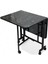 Demaz Serisi 1.sınıf 70x110 Siyah Mermer Desen Açılabilir Katlanabilir Tekerlekli Masa Yemek Masası Siyah Metal Ayak 3