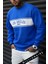 Erkek City Of Angels Saks Mavi Kalın Soft 3 Iplik Şardonlu 0 Sıfır Yaka Oversize Salaş Sweatshirt 3