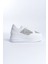 Mıpa Bağcıklı Ortopedik Taban Simli Kadın Sneaker Spor Ayakkabı Cbt - Beyaz 5