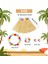 Bfs Yetişkin Çocuk Hawaii Parti Seti - 40 cm Naturel Etek + Çiçek Aksesuarlar (5 Parça) 3