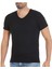 6'lı Erkek Siyah V Yaka Kısa Kollu Modal Kumaş Atlet Tshirt 1