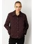 Kadın Dokulu Çıtçıtlı Mont 6501 Bordo 1