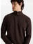 Fermuarlı Yaka Koyu Kahve Erkek Sweatshırt M4WM-SWT-1560 1