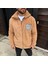 Erkek Polar Fermuarlı Sweatshirt – Kapüşonsuz, Cepli, Yumuşak Dokulu, Oversize Rahat Kalıp, Kışlık Sıcak Tutan Fermuarlı Üst - Kahverengi 2