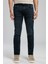 Jagger Mavi Erkek Jean Pantolon Normal Bel Dar Kesim Düz Paça Denim Kumaş 2