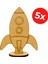 Ahşap Tasarım Roket Kit - Roket Tasarım Seti - Boyanabilir Roket - 5'li Demonte Set 2