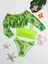 Yeşil Çiçekli Bikini Mayo Büstiyer Bluz Takımı 1