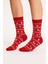 Kadın Yılbaşı Havlu Desenli Çorap – Pamuklu, Kalın ve Sıcak Tutan Noel Temalı Tekli Çorap 1