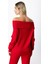 Kadın Madonna Yaka Triko Kazak 65380 Kırmızı 4