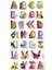 Sticker Kabartmalı Stiker Çıkartma Etiket (XHC086)-18X9 Cm- Hayvanlar Harf 1
