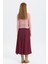 Saten Dökümlü Uzun Etek Mor 5