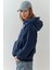 Kadın Oversize Baskılı Kapüşonlu Sweatshirt Lacivert 2