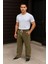 Erkek Fitilli Kadife Cepli Buggy Pantolon Oversize Rahat Kalıp - Haki 1