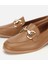 01AYH312430A340 KADIN Deri Kahverengi Tokalı Klasik Loafer 3