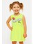 Kız Çocuk Neon Yeşil Kolsuz Stay True Happy Baskılı Elbise 1