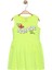 Kız Çocuk Neon Yeşil Kolsuz Stay True Happy Baskılı Elbise 2