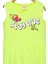 Kız Çocuk Neon Yeşil Kolsuz Stay True Happy Baskılı Elbise 3