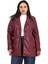 Büyük Beden Torba Cepli Düğmeli Astarlı Bordo Suni Deri Ceket 2
