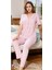 Kadın Ev Giyim Pembe Çizgili 2 Parça Pijama Takımı LA.L01.I1.SS002 1