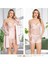Saten 6'lı Pijama & Gecelik & Sabahlık & Şort & Büstiyer Hediyelik Çeyizlik Set L1.JJ.0042.0A.12.01 2