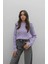 Lila Saç Örgülü Triko Kazak 3