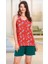 Lady Askılı Kırmızı Şortlu Pijama Takım 1
