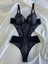Beyaz Gelincik Underwear Kadın Dantelli Siyah Deri Transparan Çıtçıtlı Sütyenli Body Bodysuit Fantezi Iç Çamaşır 1