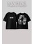 Blackpink Rose 5 Tasarım Sırt Baskılı Pamuk Siyah Oversize T-Shirt 1