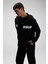 Şerit Detaylı Pamuklu Regular Fit Kapüşonlu Sweat Erkek Sweat EM617 4