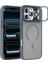 Apple iPhone 17 Pro Max Lens Hediyeli Kapak Kamera Korumalı Wireless Şarj Özellikli Standlı Premium Kılıf - Titanyum Gri 2