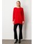 Kadın Arkası Düğmeli Sıfır Yaka Kazak 65413 Kırmızı 3