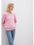 Ipek Karışımlı Bisiklet Yaka Pembe Kazak 1710726-70972 1