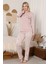 Kadın %100 Pamuk Pijama Takımı - Baskılı - 3 Düğmeli -12355 3