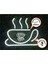 Coffee Time Yazılı Fincan Figürlü Neon LED Tabela Tablo Gece Aydınlatma Duvar Dekoru 3
