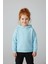 Unisex Çocuk Basic Pamuklu Kapüşonlu Sweatshirt - Mavi 2