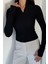 Kadın Yüksek Yaka Gizli Fermuarlı Bluz P-00018512 3